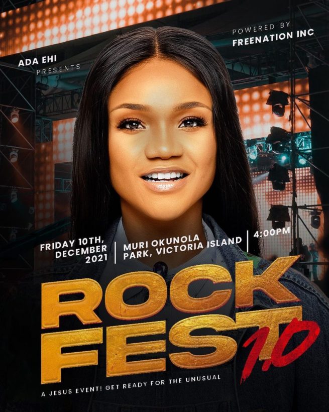 Ada Ehi Announces Concert “ROCK FEST 1.0 – A Jesus Event”